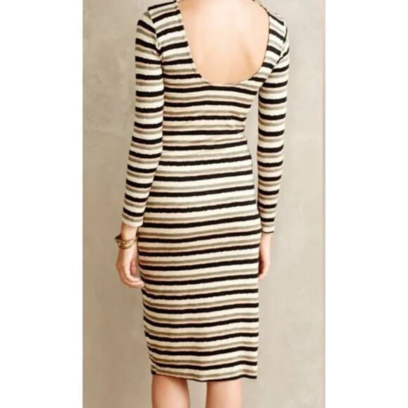 Anthropologie Dolan Left Coast Women’s Prita Striped Bodycon Midi Dress Sz L - Picture 3 of 10